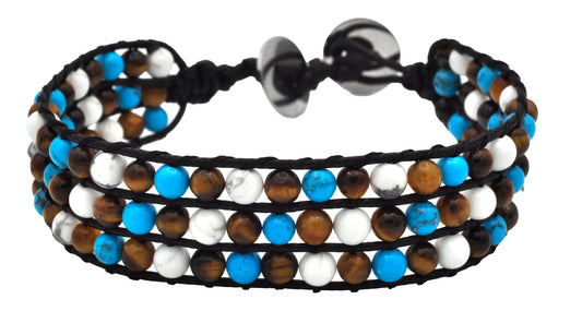 Stones 2mm Braided Beads Bracelet