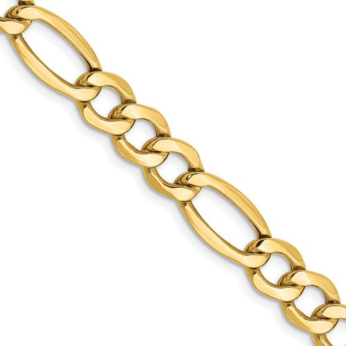 Gold Chain - Mens Hollow Figaro Chain 10K Gold