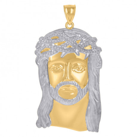 10kt Two-Tone Gold Mens Women Jesus Christ Religious Charm Pendant