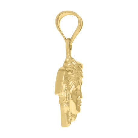 10kt Yellow Gold Mens Medusa Egyptian Fashion Charm Pendant
