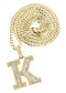 10k Yellow Gold Diamond Pendant Letter "K"