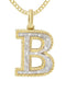 10k Yellow Gold Dimond Pendant Letter "B"