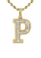 10k Yellow Gold Diamond Pendant Letter "P"
