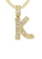 14K Yellow Gold Letter "K" Baguette Diamond