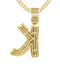 14K Yellow Gold Letter "K" Baguette Diamond