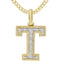 10k Yellow Gold Diamond Pendant Letter "T"