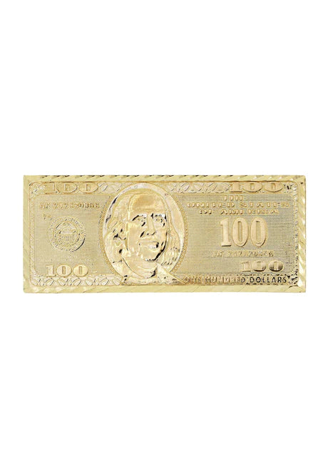$100 Dollor Bill 10K Yellow Gold Mens Ring | 6.9 Grams