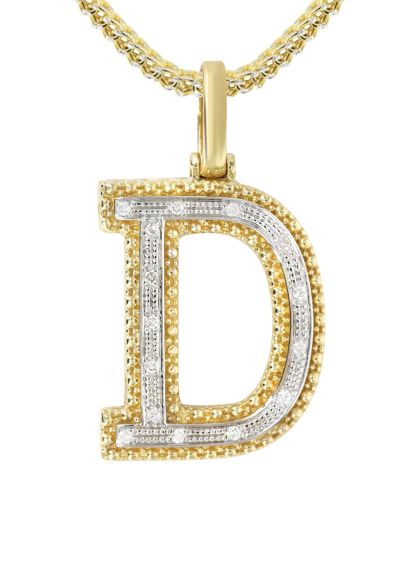 10k Yellow Gold Diamond Pendant Letter "D"