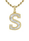 10k Yellow Gold Diamond Pendant Letter "S"