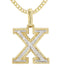 10k Yellow Gold Diamond Pendant Letter "x"