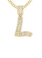 14K Yellow Gold Letter "L" Baguette Diamond