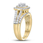14K Two-Tone Gold Round Diamond Bridal Wedding Ring Set 1-1/4 CT-TW (CERTIFIED)