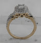 14K Two-Tone Gold Princess Diamond Bridal Wedding Ring Set 1-1/4 CT-TW (CERTIFIED)