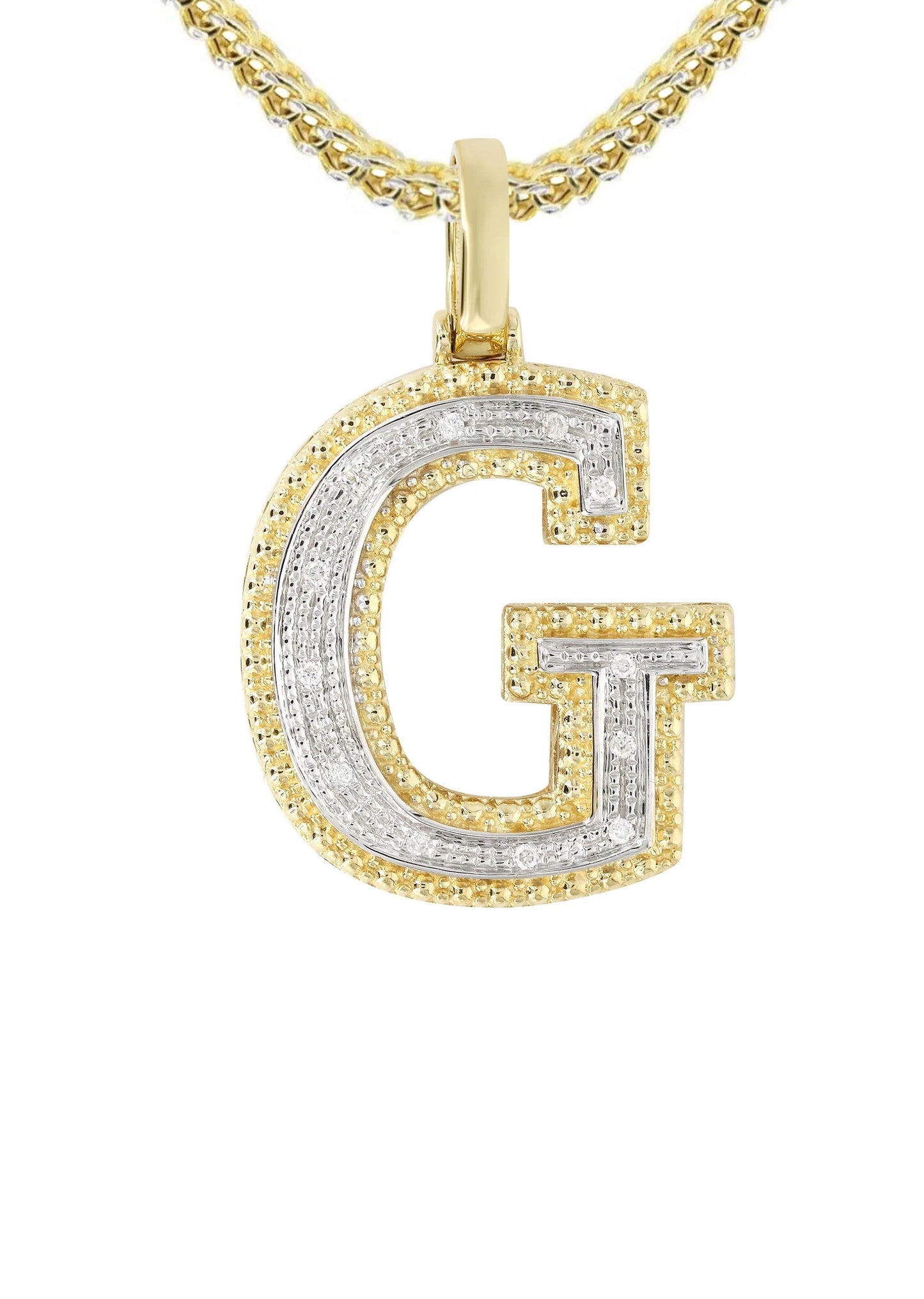 10k Yellow Gold Diamond Pendant Letter "G"