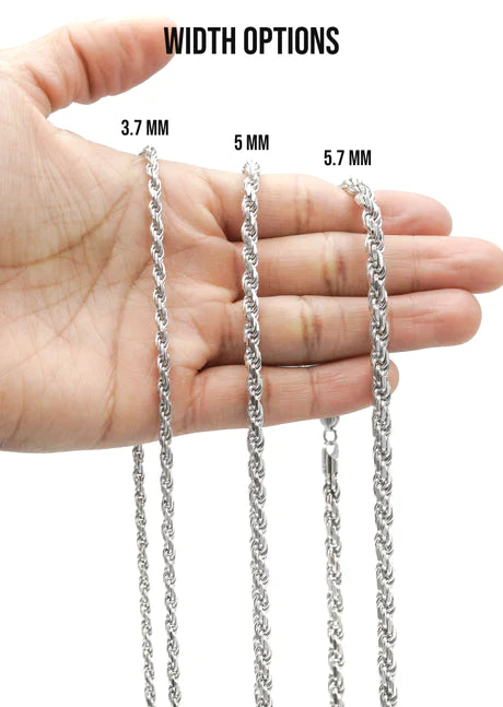 Silver Chain - Mens White Chain / Rope Chain