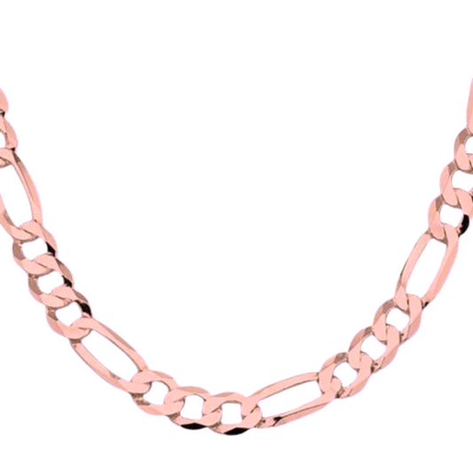 Rose Gold Figaro Silver Chain