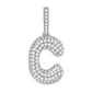 Men's Round Diamond "C" Letter Charm Pendant in 10KT Gold