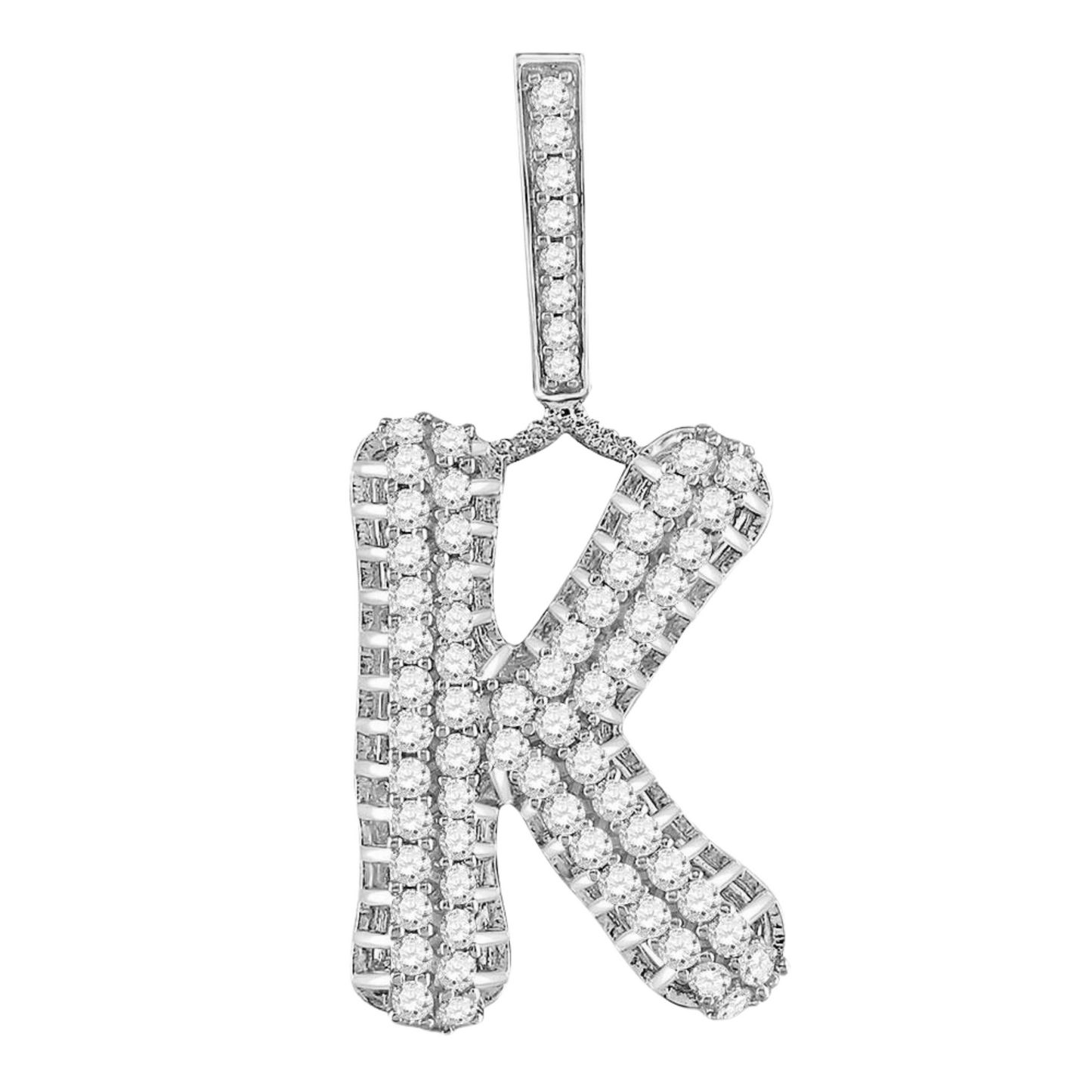 Gold Diamond "K" Letter Charm Pendant-10KT Gold