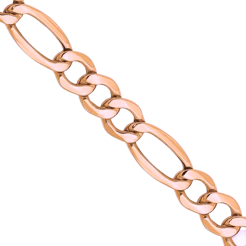 10K Rose Gold Chain - Solid Figaro Chain