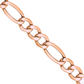 10K Rose Gold Chain - Solid Figaro Chain