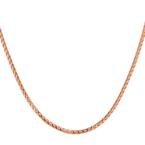 14K Rose Gold Chain - Mens Solid Franco Chain