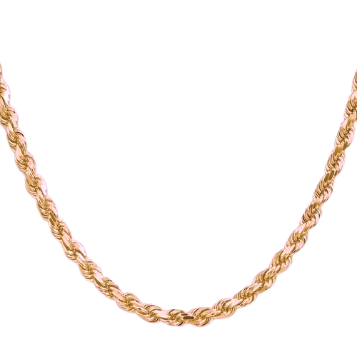 10k Rose Gold Chain - Solid Rope Chain
