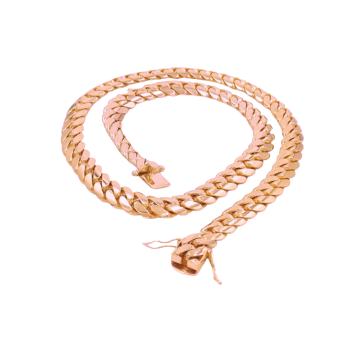 Miami Cuban Solid Link - 14k Rose Gold Chain
