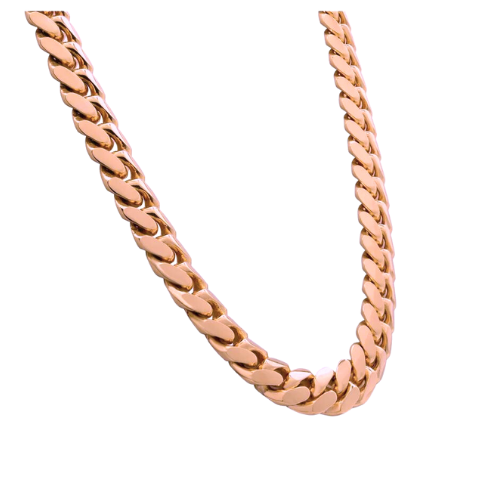 Miami Cuban Solid Link - 14k Rose Gold Chain