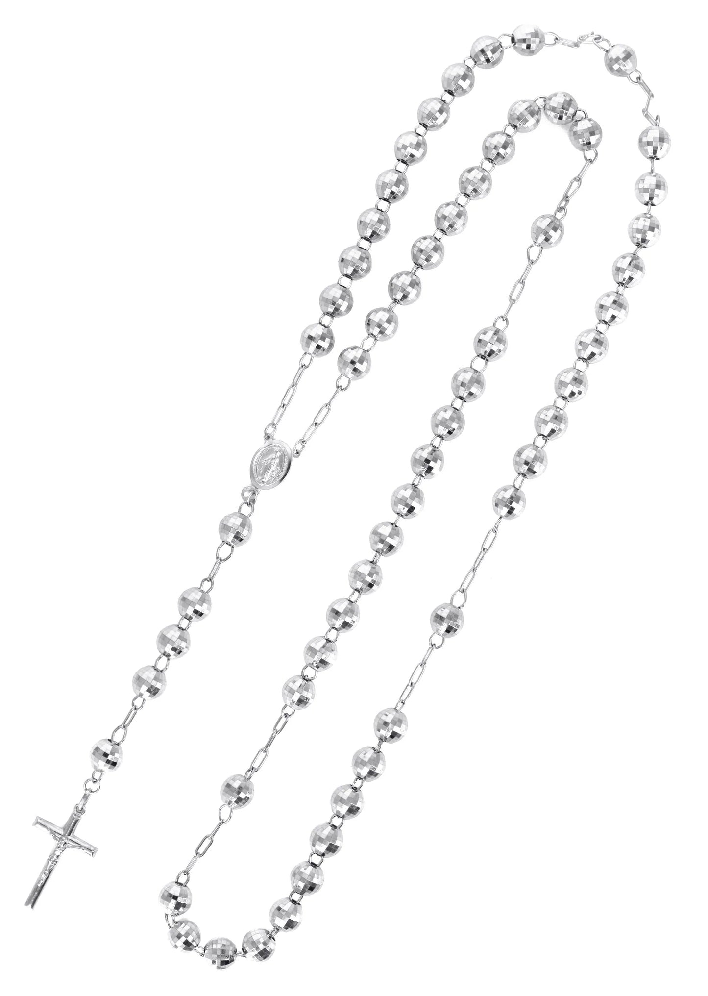 Rosary White Gold Chain 10K
