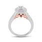 14K Two-Tone Gold Princess Diamond Bridal Wedding Ring Set 1 CT-TW (CERTIFIED)