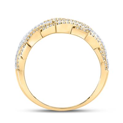 10K Two-Tone Gold Round Diamond Band Ring 1-3/8 CTW