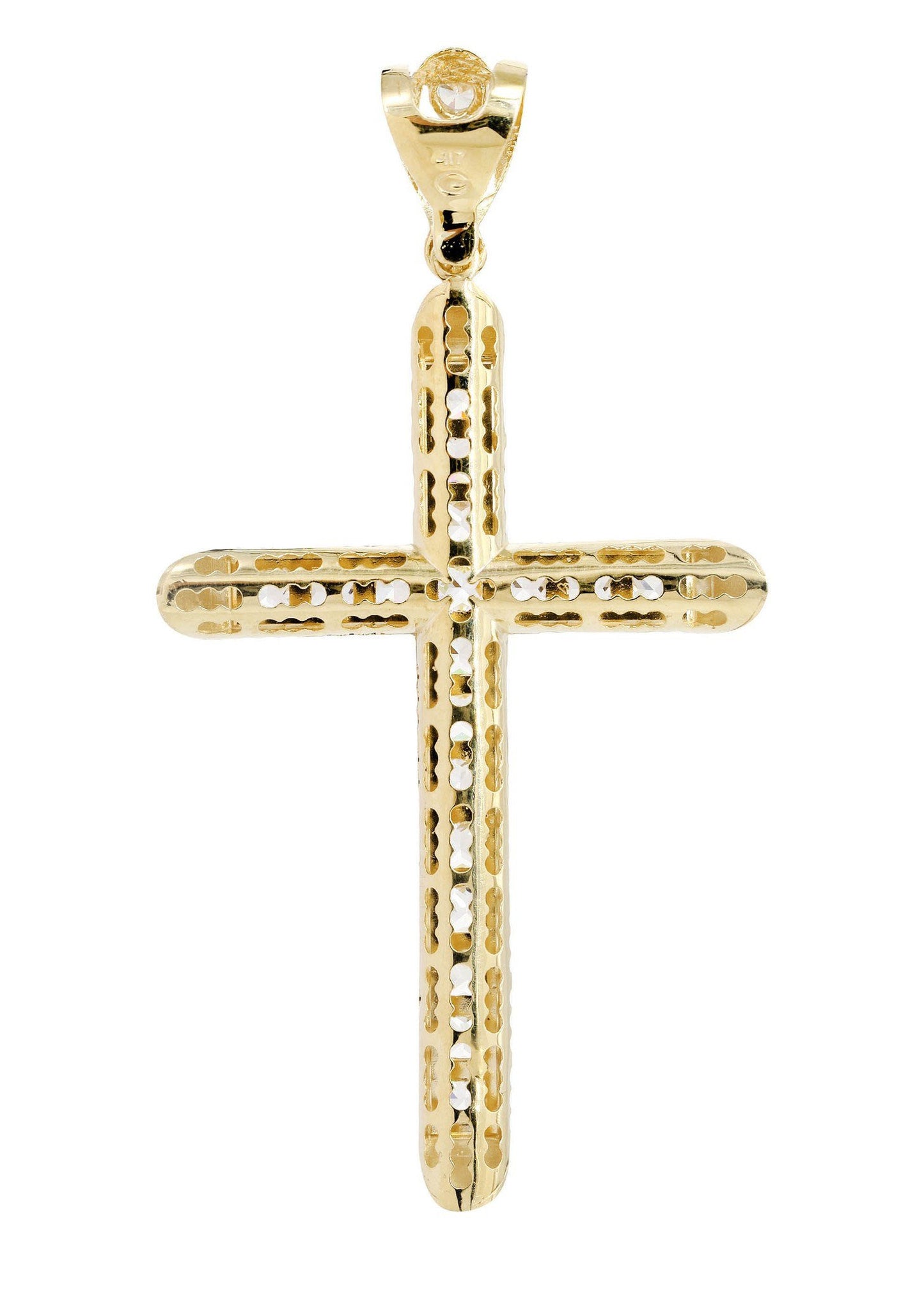 Gold Cross & Cz 10K Yellow Gold Pendant.