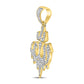 Men's Round Diamond "ALLAH" Arabic Script Charm Pendant in 10KT Gold