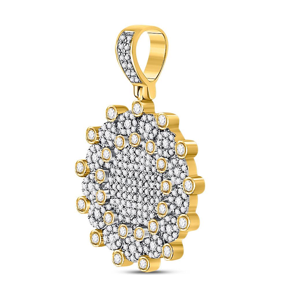 Gold Diamond Circle Charm Pendant - 10KT Gold