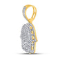 Men's Round Diamond Hamsa Fatima Hand Charm Pendant in 10KT Gold