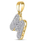 Gold Diamond Letter "M" Bubble Initial Charm Pendant - 10KT Gold
