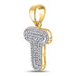 Gold Diamond Letter "T" Bubble Initial Charm Pendant - 10KT Gold