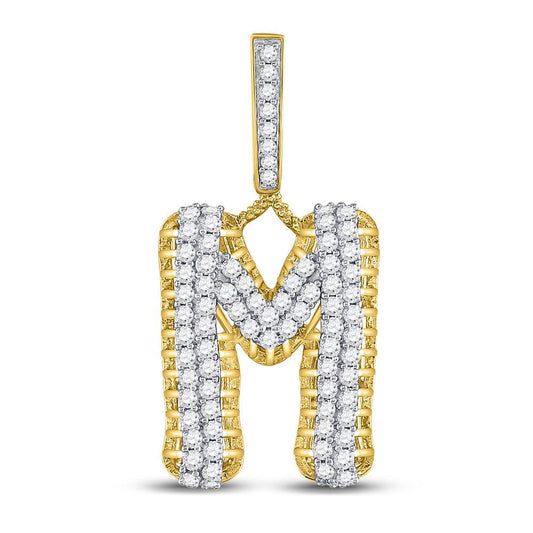 Gold Diamond "M" Letter Charm Pendant - 10KT Gold