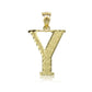 10k Gold Initials Letter Alphabet Diamond Cut Charm Pendant Necklace for Men/Women (Medium)