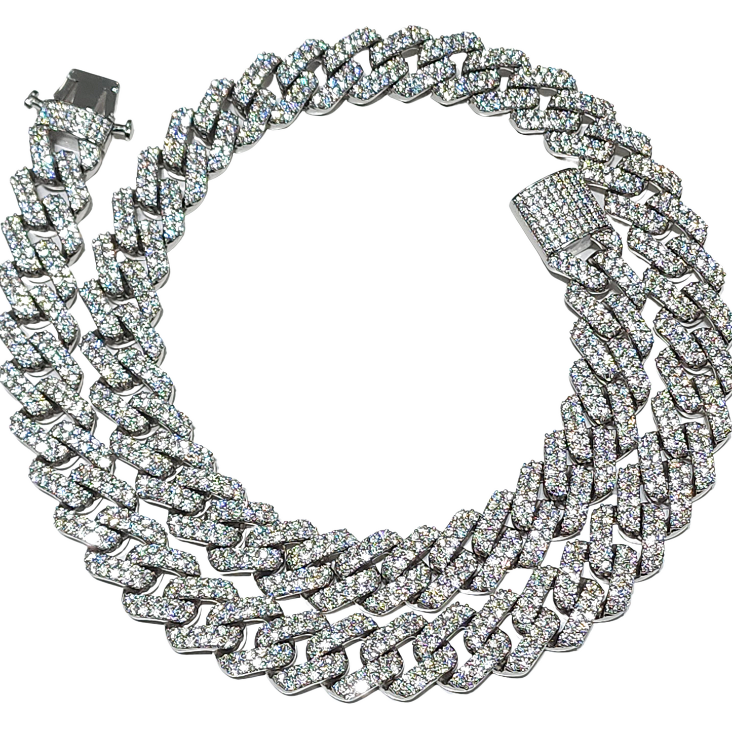 925 Silver Moissanite Miami Cuban Chain